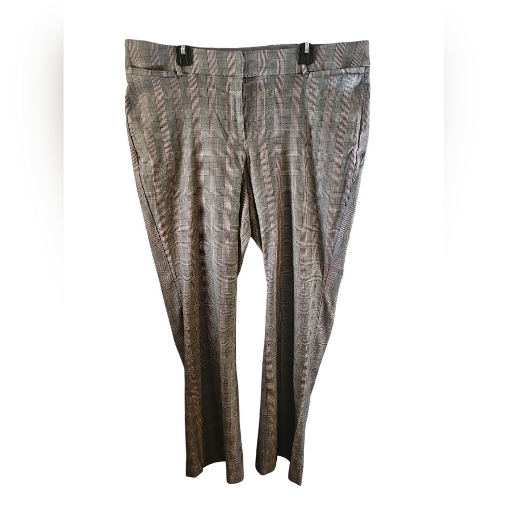 Lane Bryant plaid The Allie dress pants black white red  22R